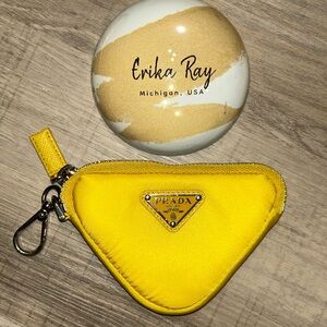 Prada‎ Re-Nylon Yellow Triangle Pouch